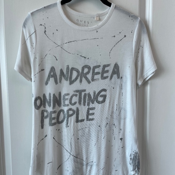 Custom GUESS Graffiti Tee – "Andreea Connecting People" – Believe Create - Picture 1 of 7